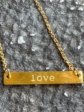 Gold 'Love' Bar Necklace Women's Jewelry Jook And Nona